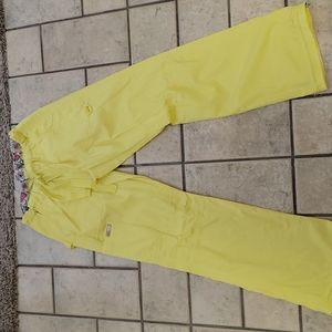 Koi cargo scrub pants yellow size small